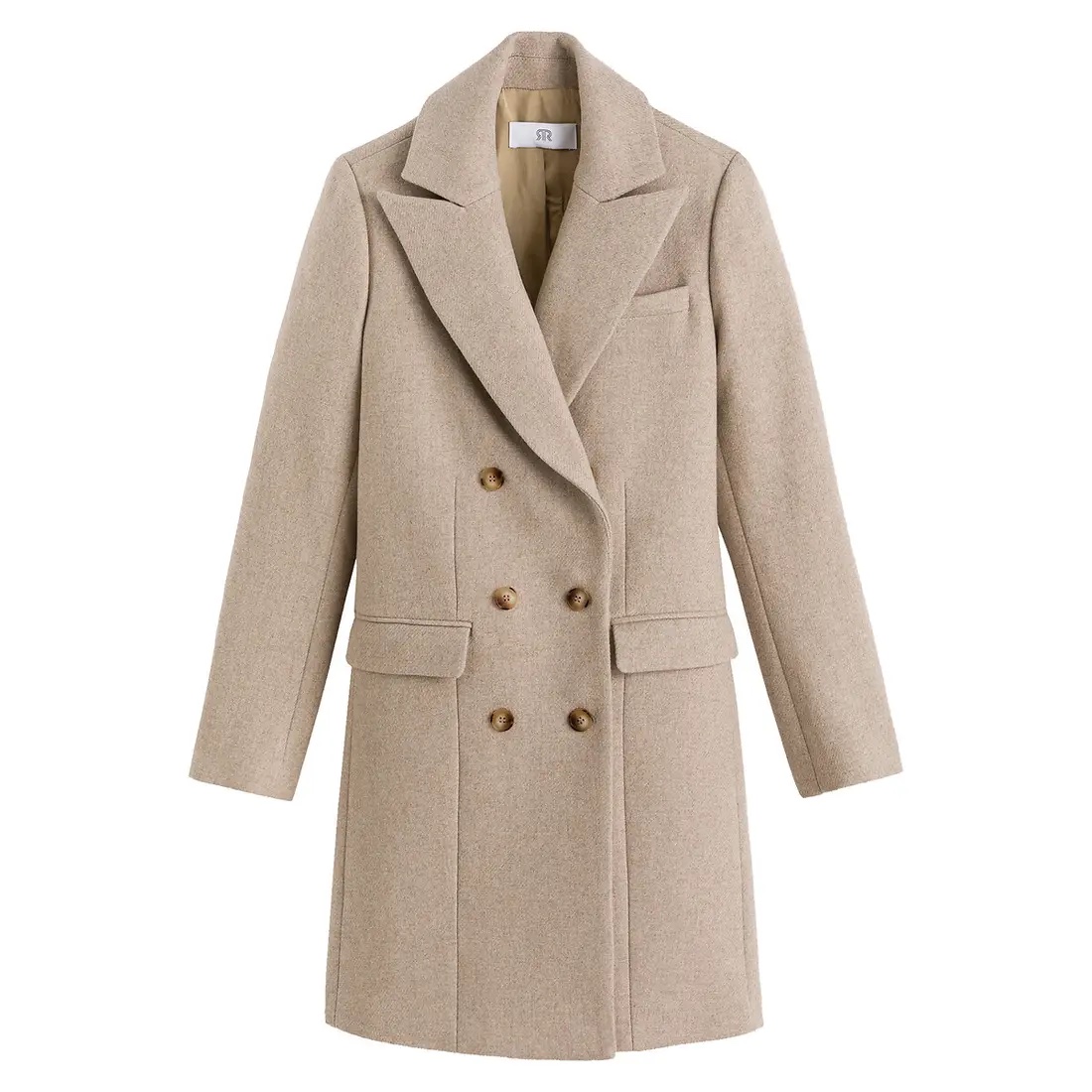 Mid-length overcoat made in Europe, La Redoute Collections