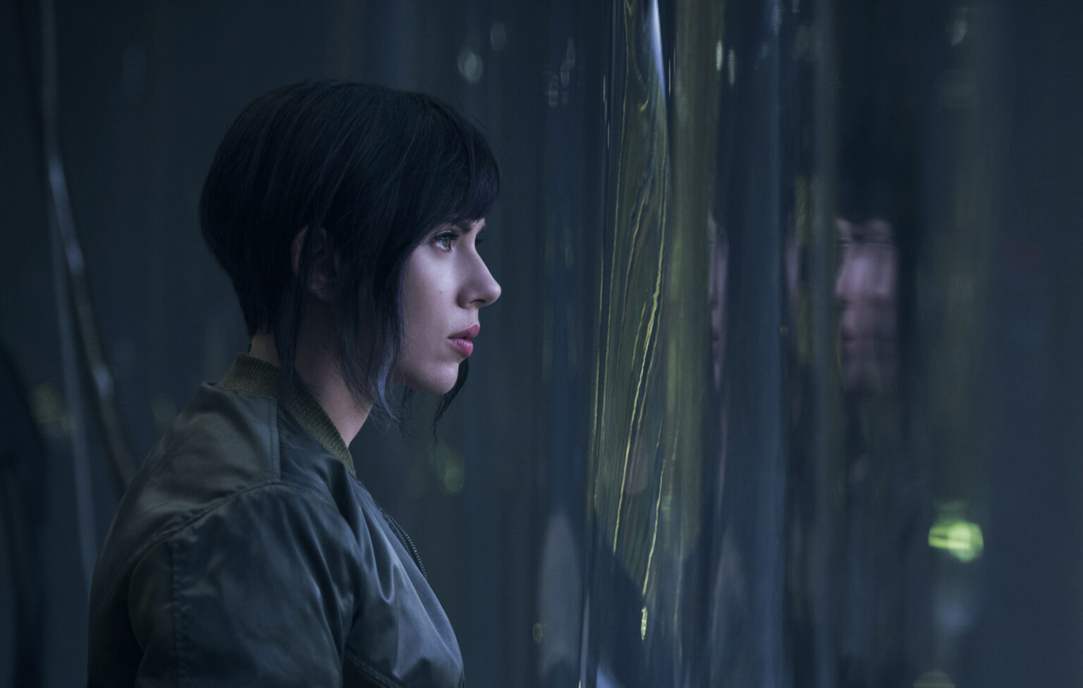 Scarlett Johansson plays The Major in Ghost in the Shell from Paramount Pictures and Storyteller Distribution Co. in theaters March 31, 2017. Scarlett Johansson plays The Major in Ghost in the Shell from Paramount Pictures and Storyteller Distribution Co. in theaters March 31, 2017.