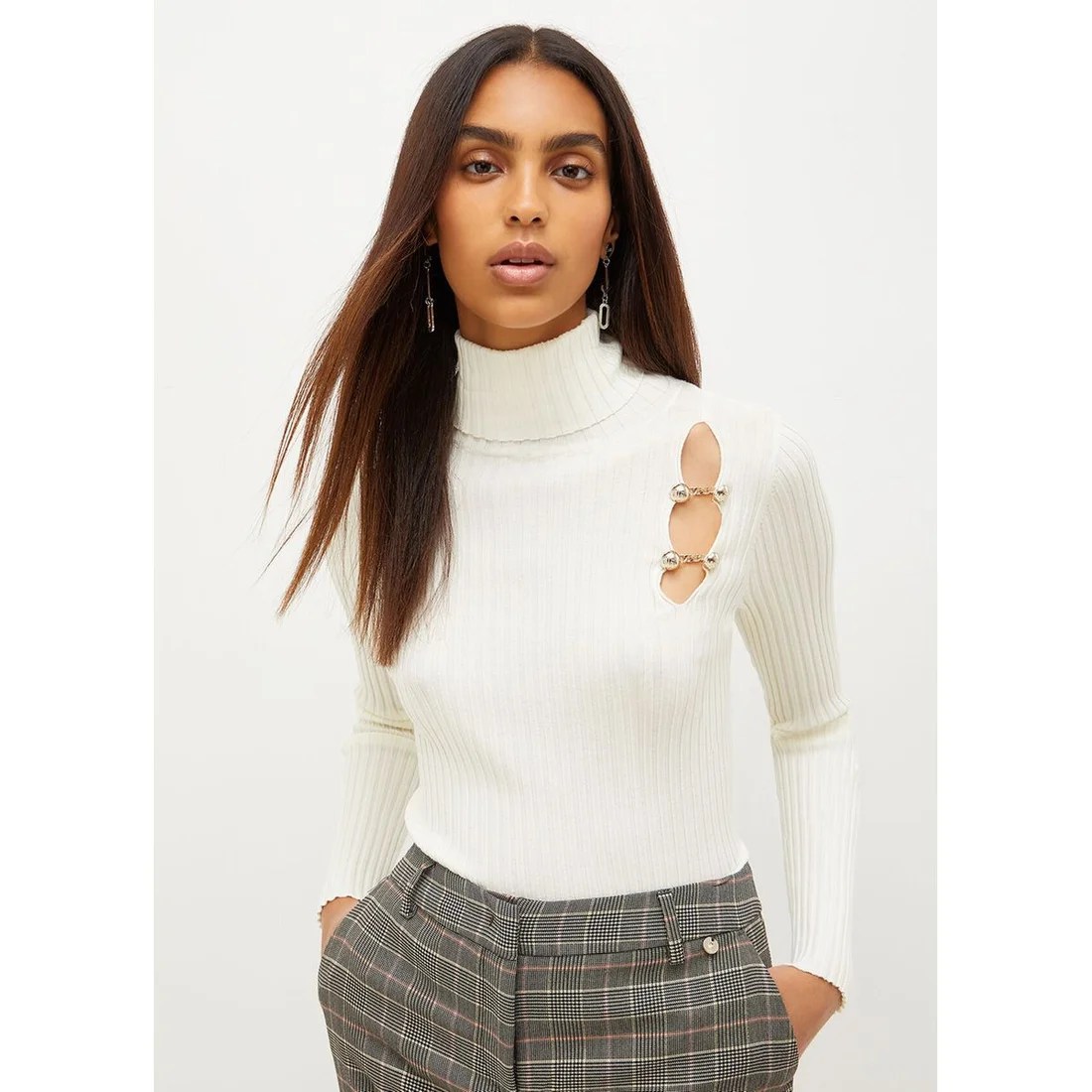 Pull Femme Col Roulé Hiver - Chaud Et Élégant - Maille Câblée Thermique - Manches Longues - Coupe Classique