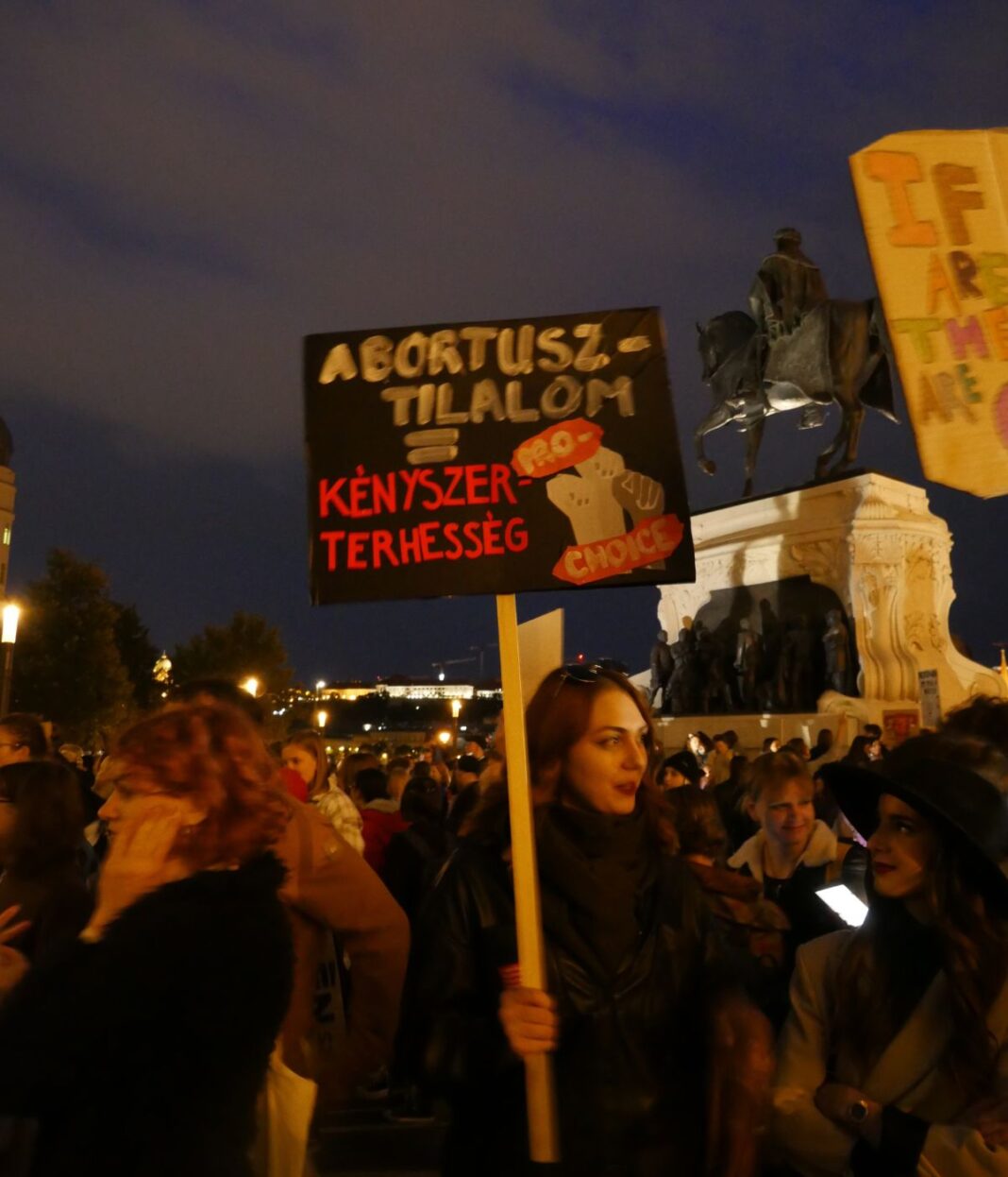 ban on abortion forced pregnancy abortion demonstration in Budapest - 28 September 2022 MLC