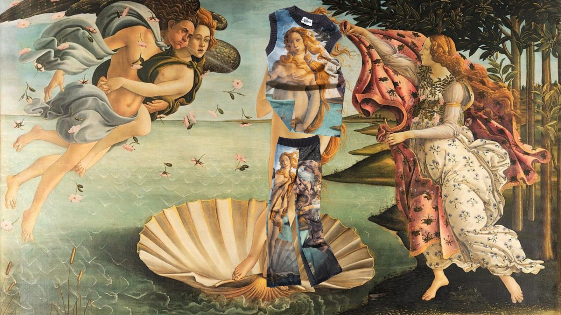 Domaine public : Sandro Botticelli - La nascita di Venere - Google Art Project / Capture d'écran Instagram de Jean Paul Gaultier.