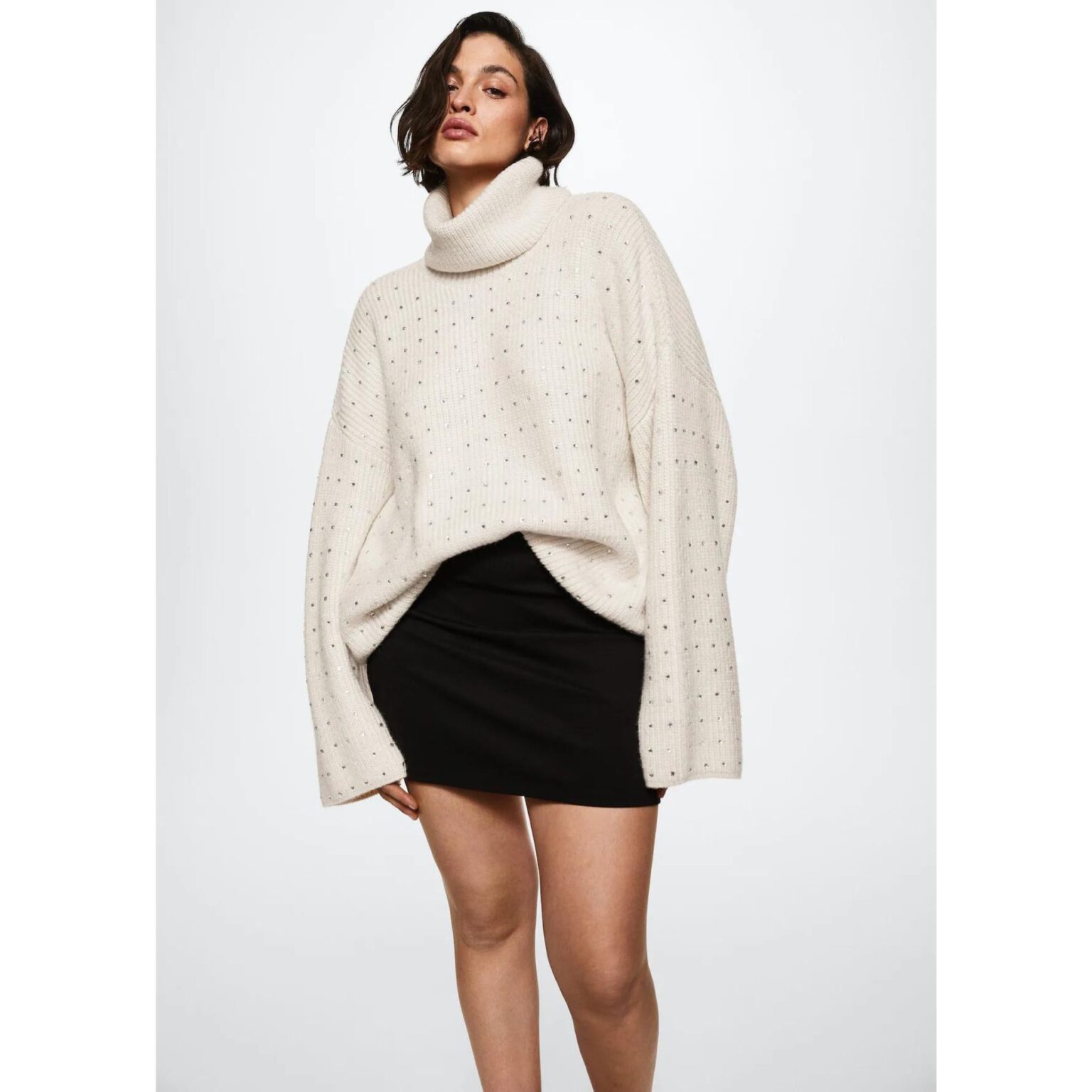Sweater with crystal details