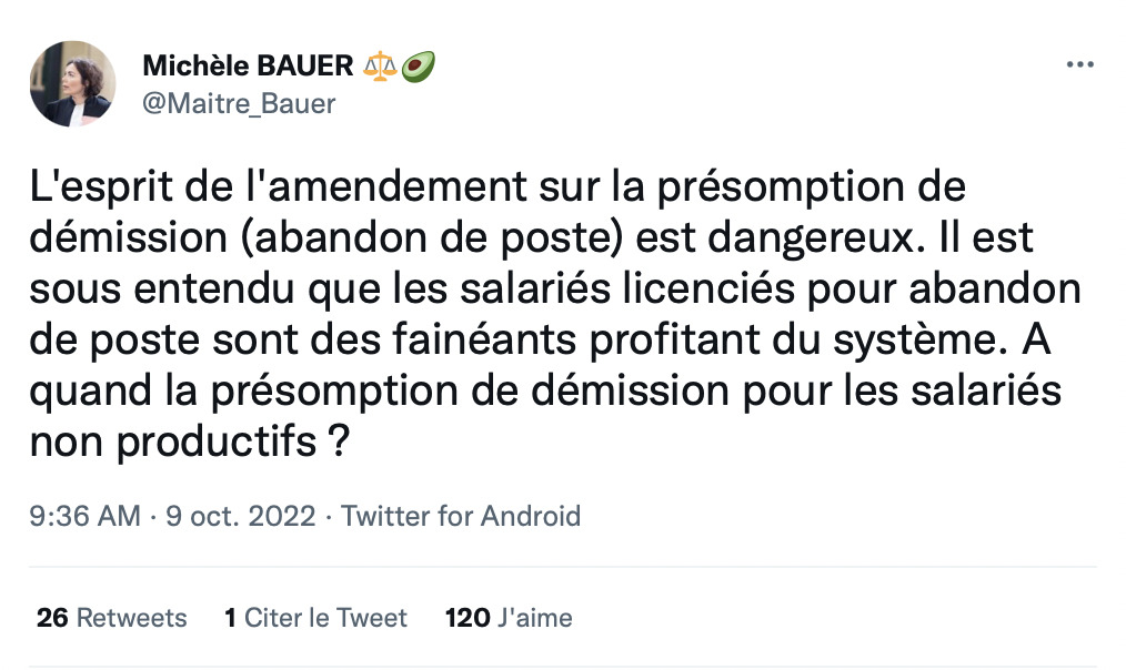 tweet michele bauer presomption demission tweet michele bauer presomption demission