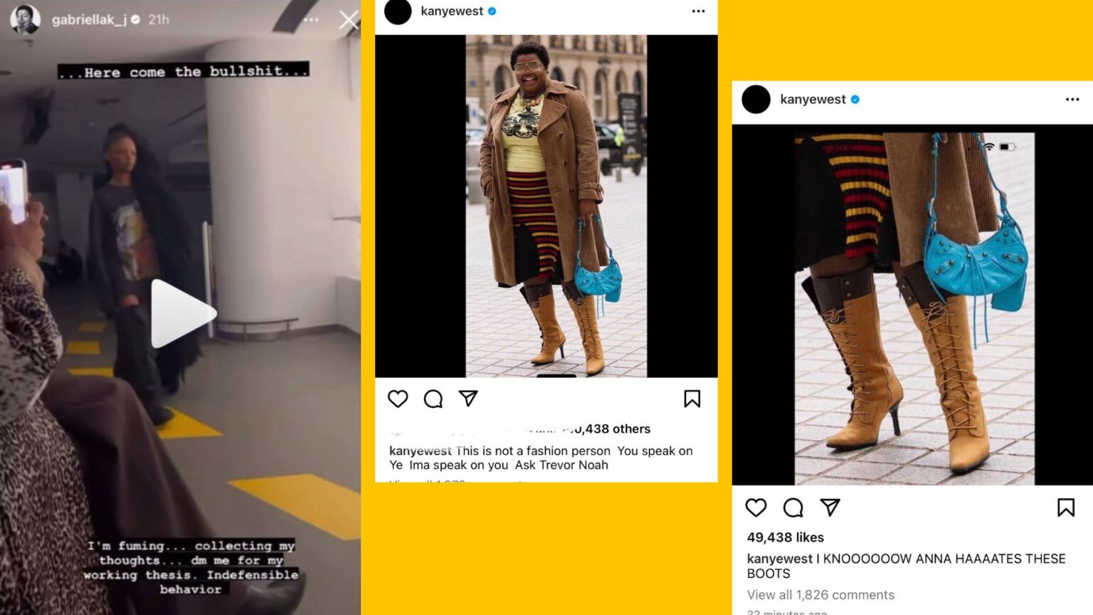 Yes, fka Kanye West, cyberstalking stylist Gabriela Karefa-Johnson Yes, fka Kanye West, cyberstalking stylist Gabriela Karefa-Johnson