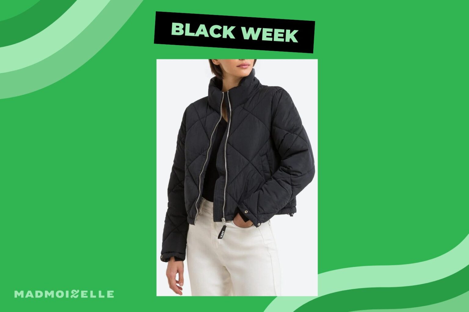 Short down jacket with high collar Short down jacket with high collar