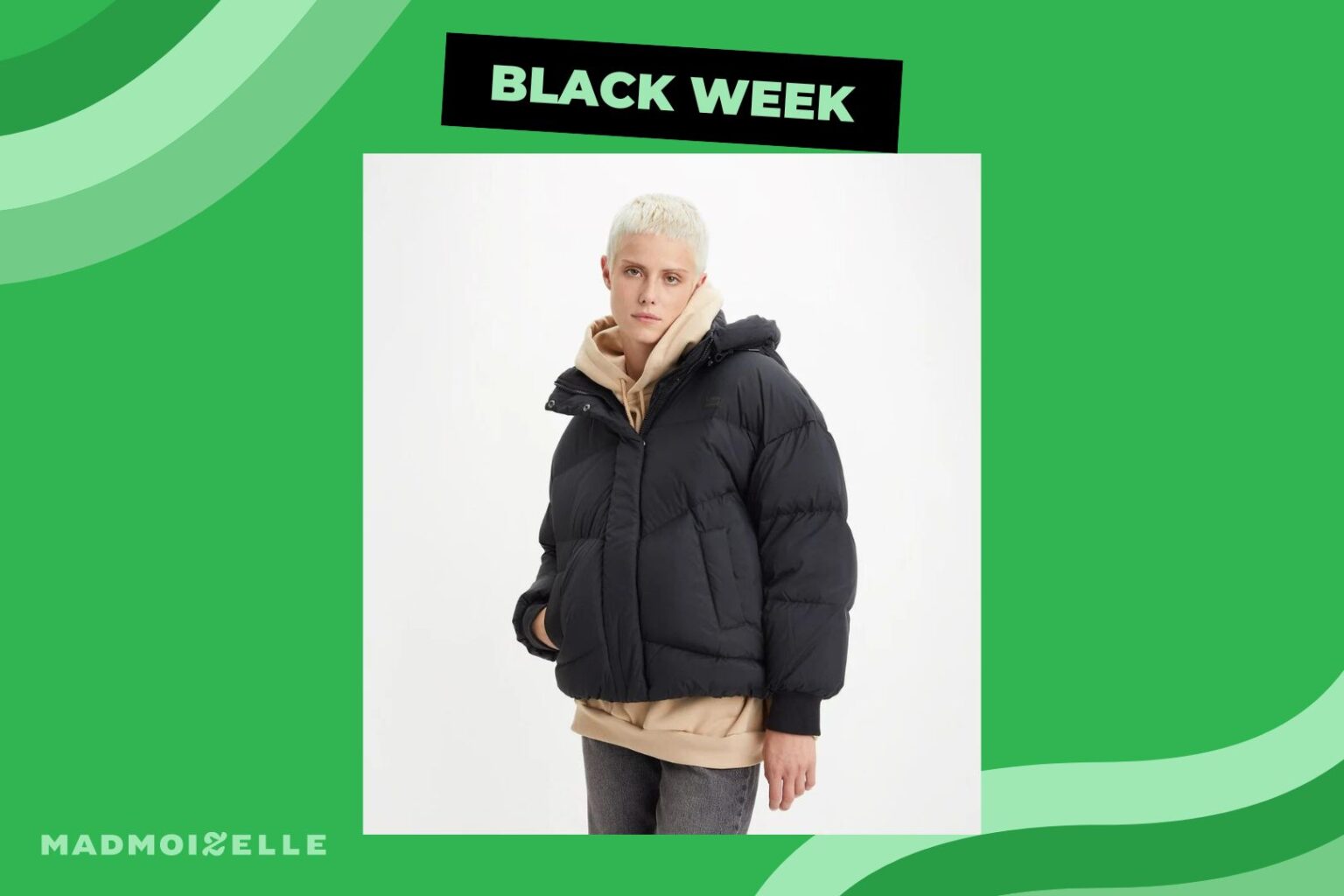 Quilted down jacket with hood Quilted down jacket with hood