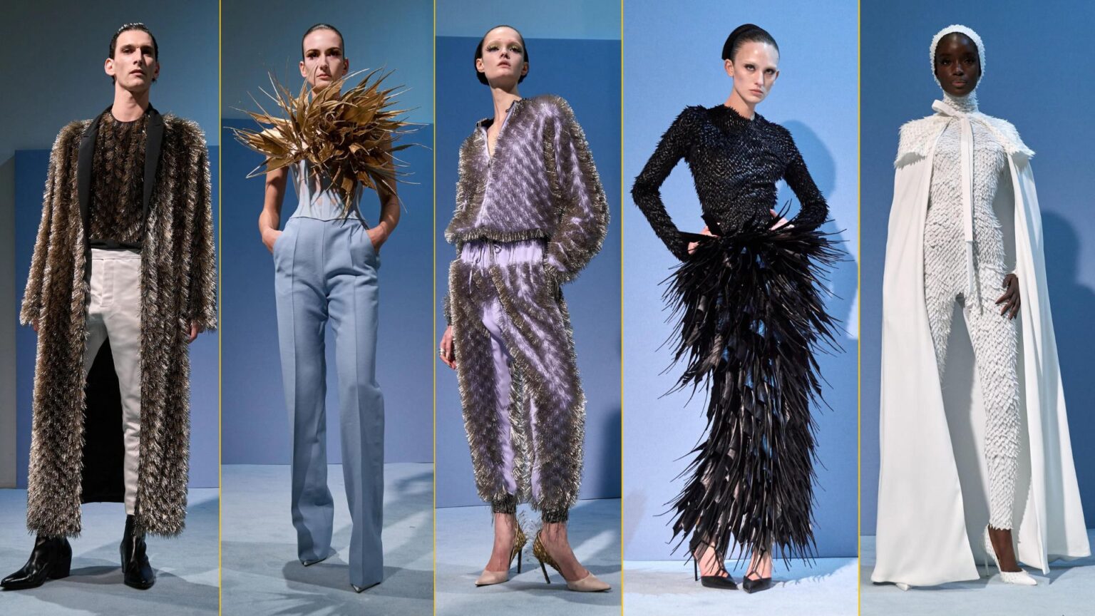 The haute couture curls of Haider Ackermann's Jean Paul Gaultier fashion show The haute couture curls of Haider Ackermann's Jean Paul Gaultier fashion show