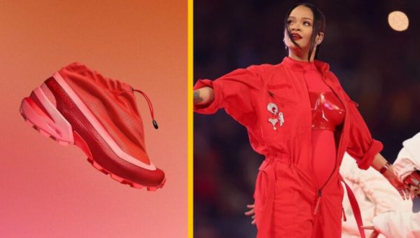 Rihanna au Super Bowl portait d'improbables sneakers MM6 Maison Margiela x Salomon