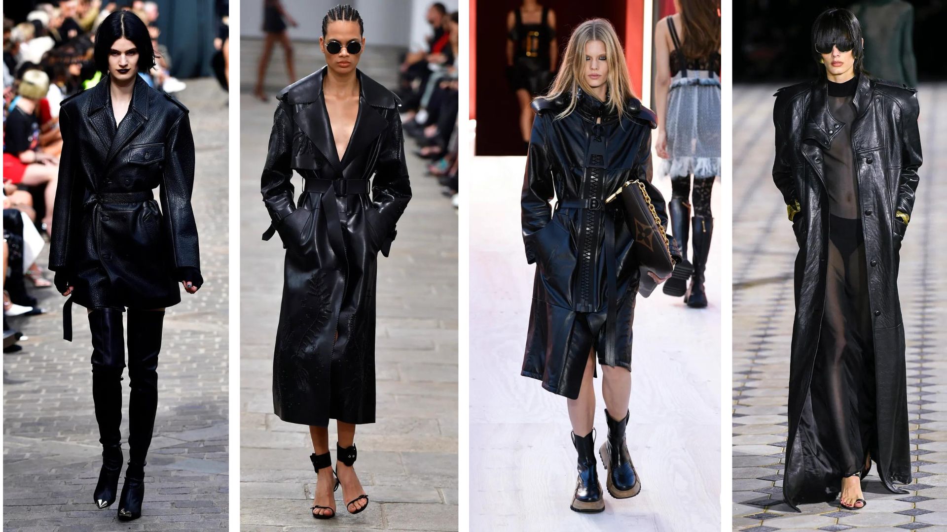 Tendance vestes et manteaux printemps-été 2023, un trench en (simili)cuir