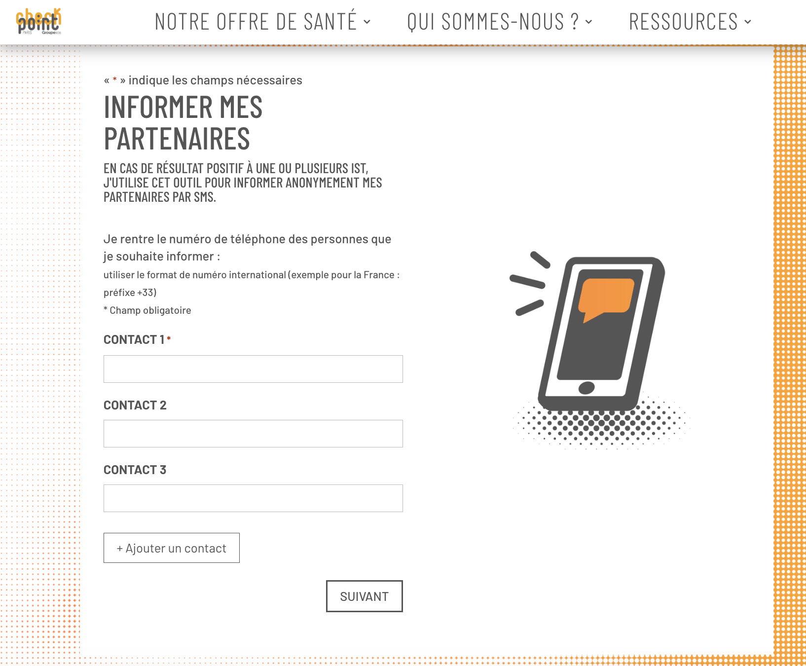 L’outil développé par Checkpoint Paris pour prévenir anonymement ses partenaires qu’on a une IST L’outil développé par Checkpoint Paris pour prévenir anonymement ses partenaires qu’on a une IST