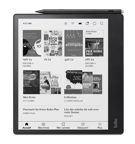 Liseuse eBook Kobo Elipsa 2E Noir // Source : Kobo by Fnac