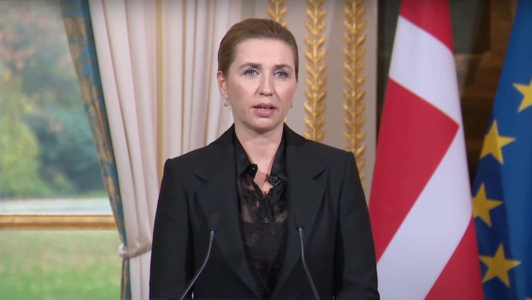 Mette Frederiksen, première ministre du Danemark, lors d'un discours à l'Elysée, en novembre 2019 // Source : Capture d'écran YouTube