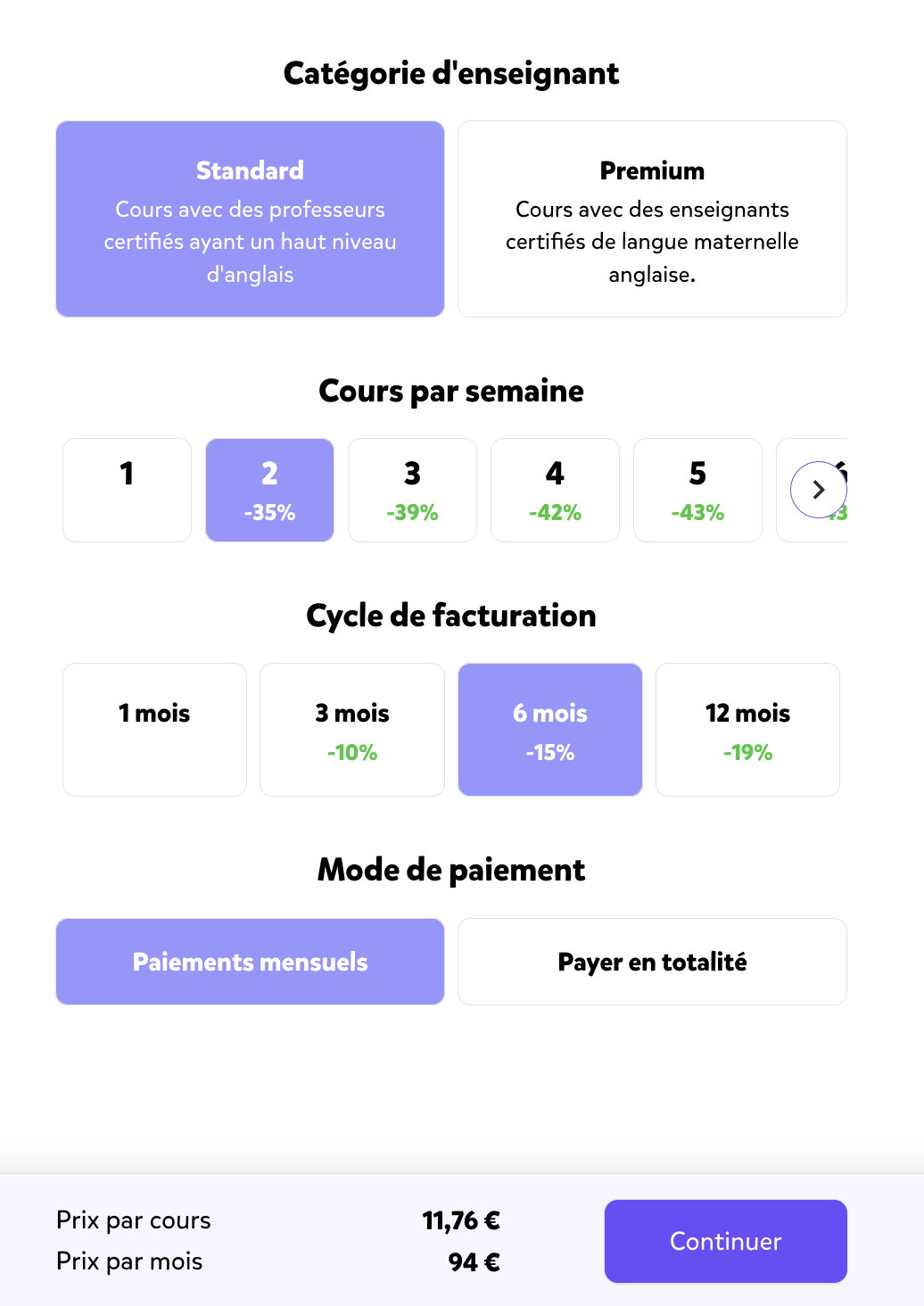 Tarifs pratiqués sur la plateforme Novakid // Source : Novakid