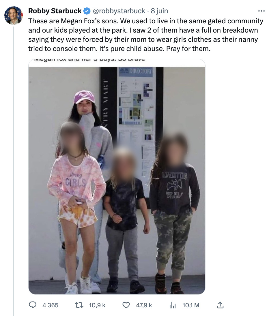 Photo volée des enfants de Megan Fox