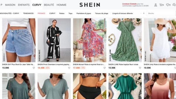 L'eshop de SHEIN propose de nombreux modèles grande taille // Source : Capture d'écran fr.SHEIN.com
