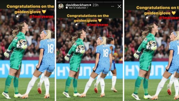 En story Instagram, David Bekcham a tenu à féliciter la gardienne de but anglaise Mary Earps après la finale de la Coupe du Monde féminine de Football // Source : Capture d'écran d'une story Instagram datée du 20 août 2023 de David Beckham.