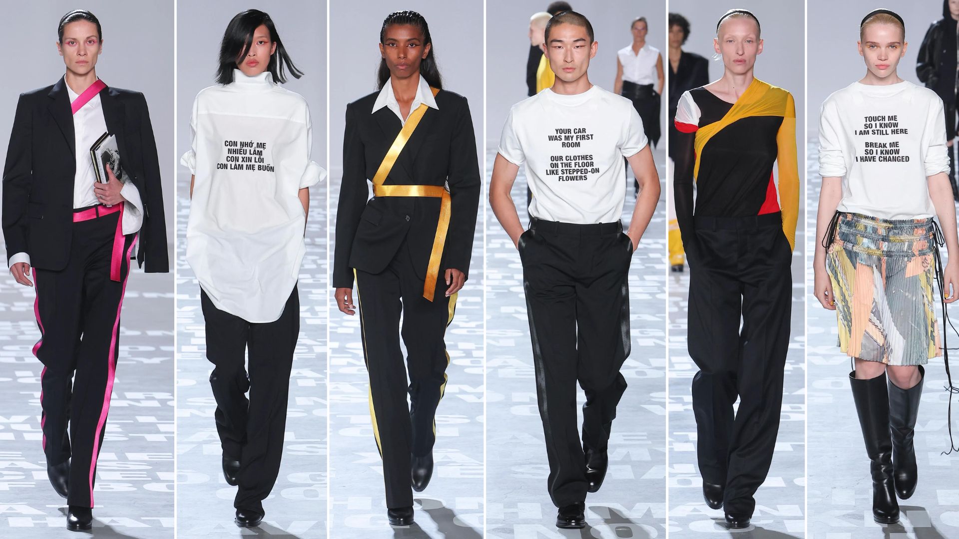 Des silhouettes du défilé Helmut Lang printemps-été 2024 par Peter Do // Source : Helmut Lang