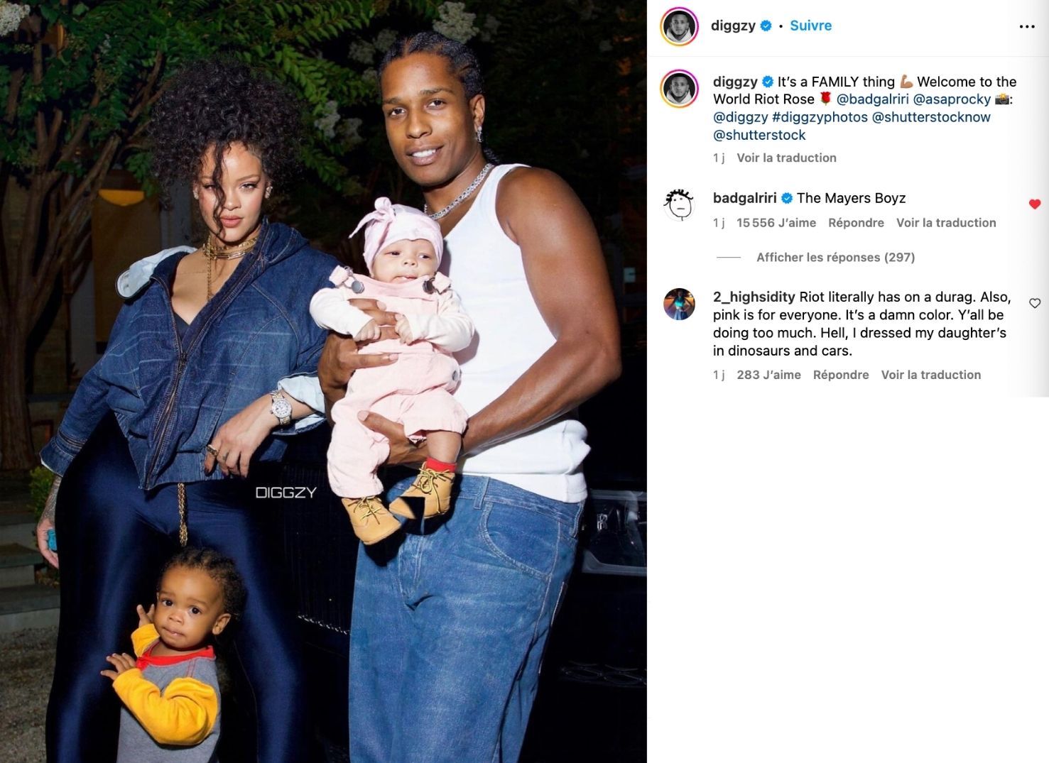 Rihanna habille son fils en rose, et trop de gens y trouvent quelque chose à redire