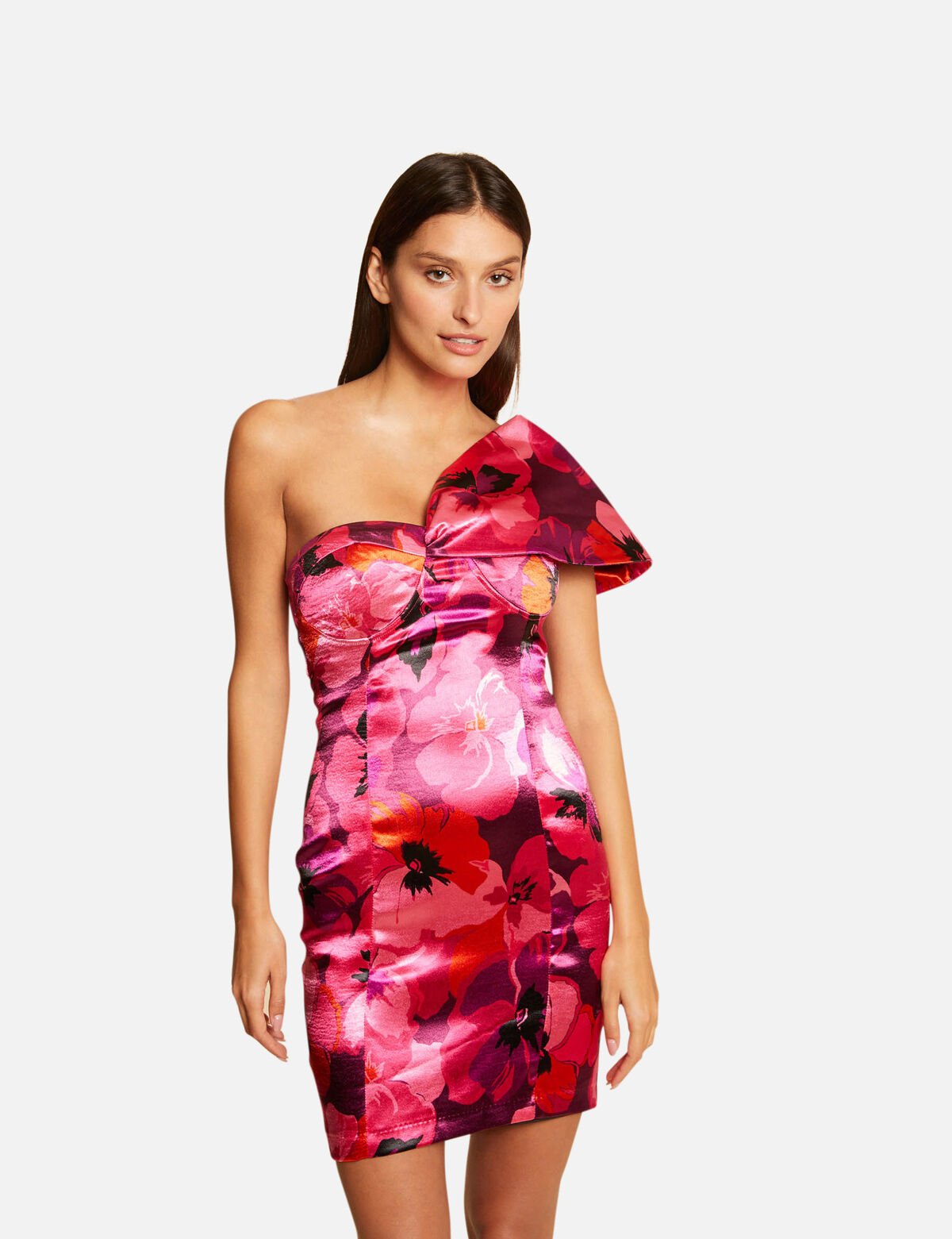 robe-ajustee-satinee-imprime-floral-multico-femme robe-ajustee-satinee-imprime-floral-multico-femme