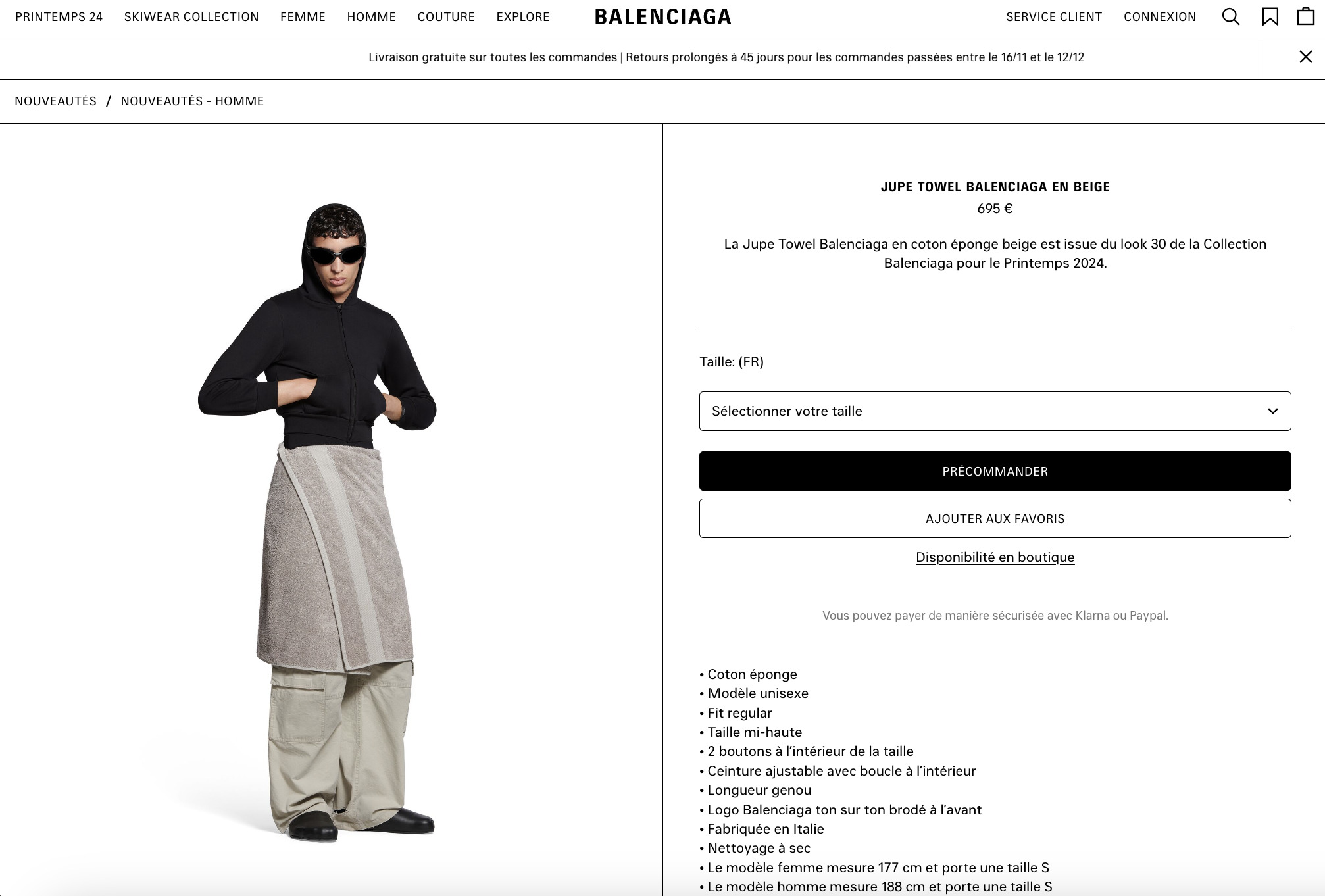Balenciaga sort une jupe-serviette à 695 € qui amuse déjà IKEA