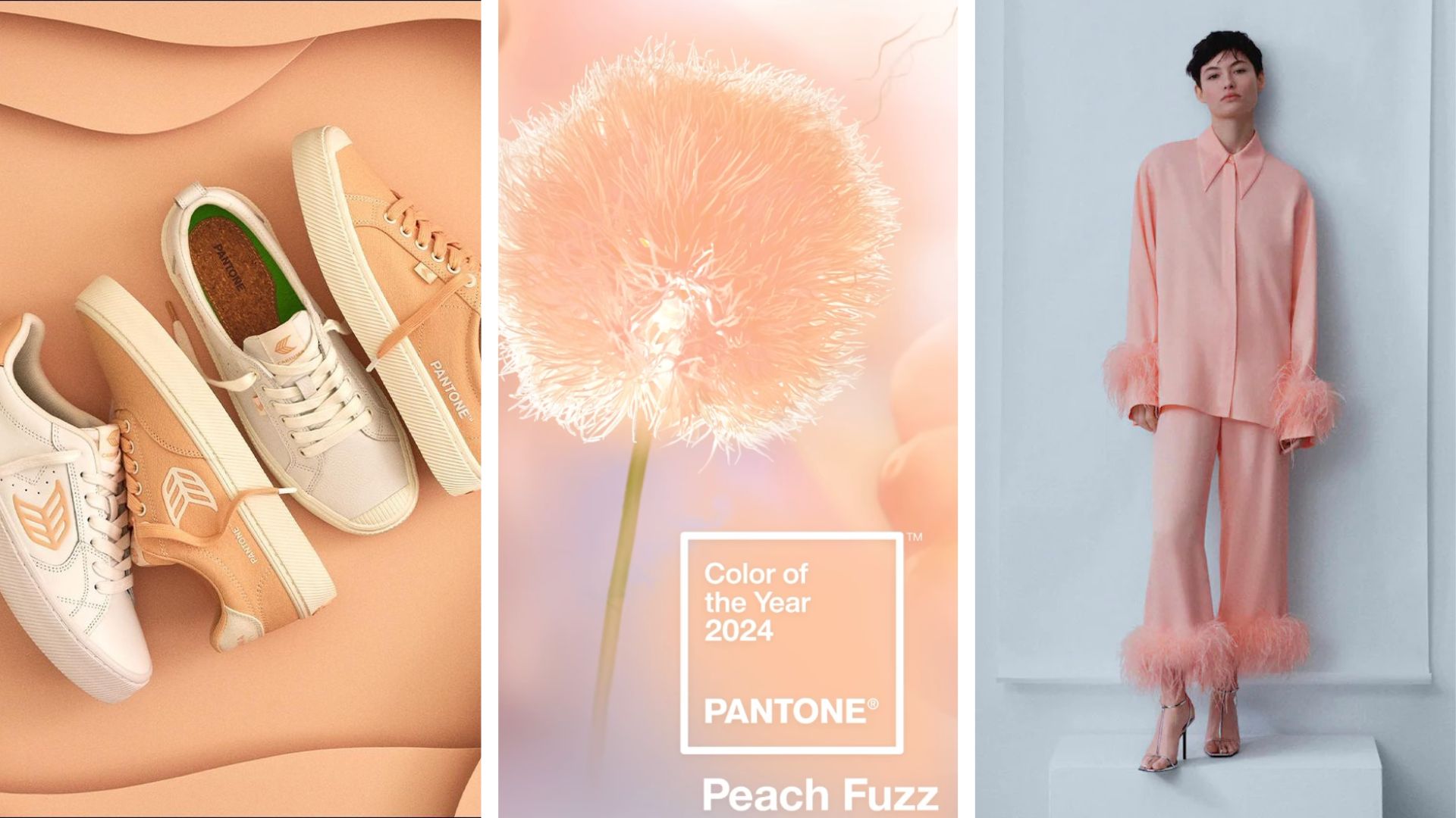 Comment porter le Peach Fuzz, couleur de l'année 2024 selon PantoneComment porter le Peach Fuzz, couleur de l'année 2024 selon Pantone // Source : Pantone / Mango