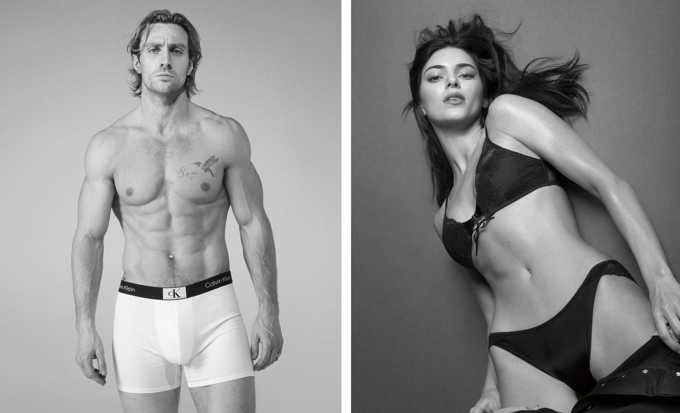 Aaron Taylor-Johnson et Kendall Jenner pour la campagne printemps 2023 de Calvin Klein