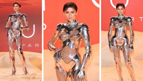 Zendaya en costume de robot Thierry Mugler d'archive pour l'avant-première de Dune // Source : Capture d'écran Instagram