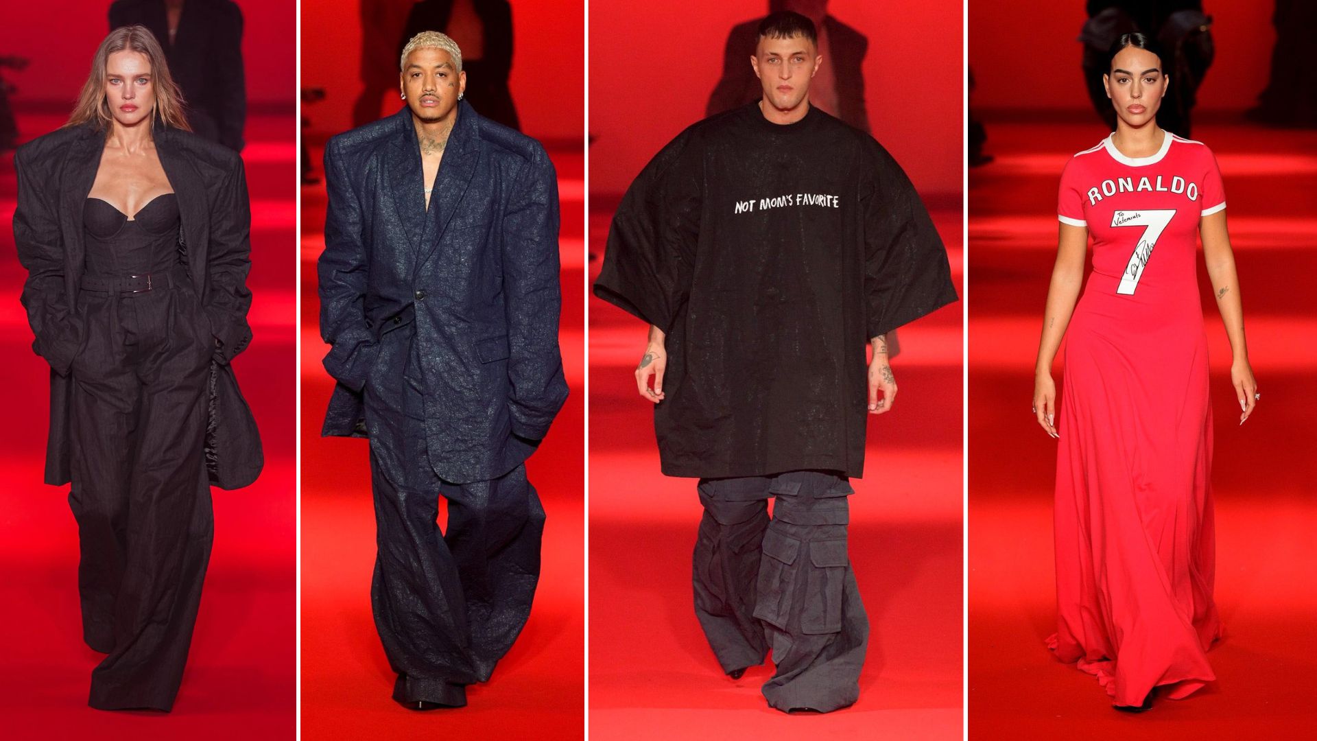 Natalia Vodianova, Alexander Edwards, Anwar Hadid, et Georgina Rodriguez défilent pour Vetements automne-hiver 2024-2025