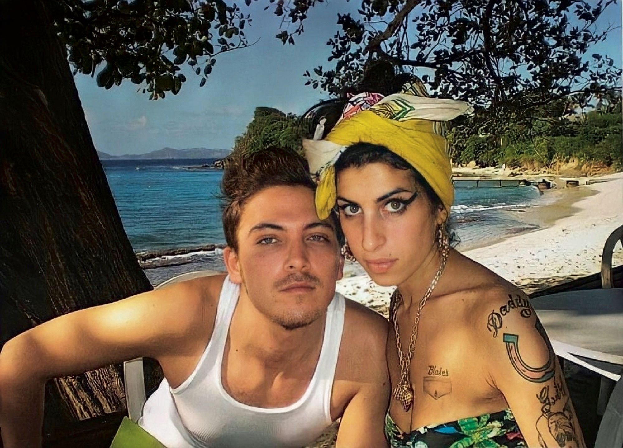 Pictured, Amy Winehouse and Tyler James in Mustique at Basil’s Bar