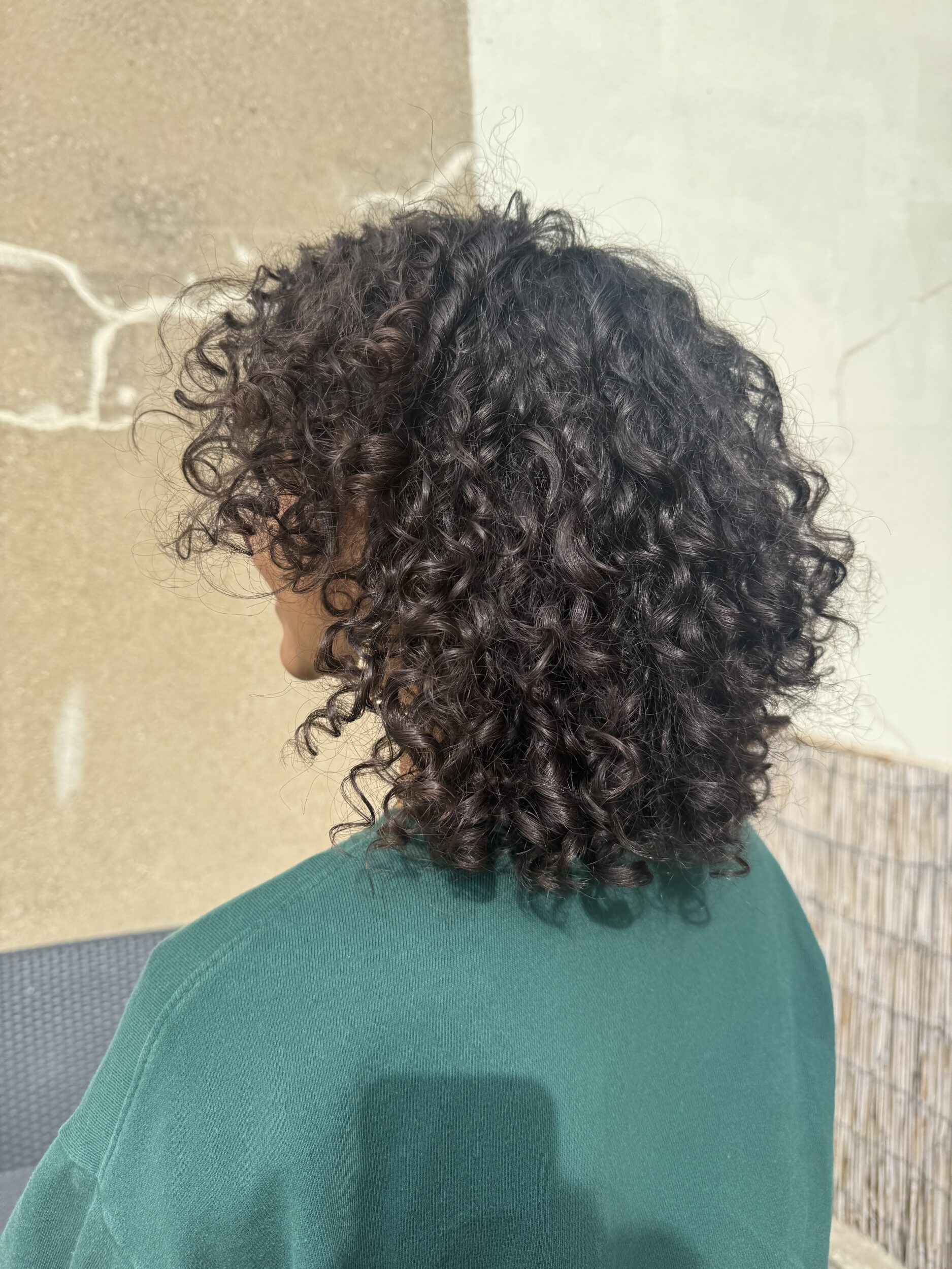 Les cheveux de Soifia juste après sa routine