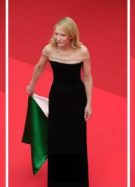 À Cannes, Cate Blanchett portait-elle une robe drapeau de la Palestine // Source : Capture d'écran Twitter