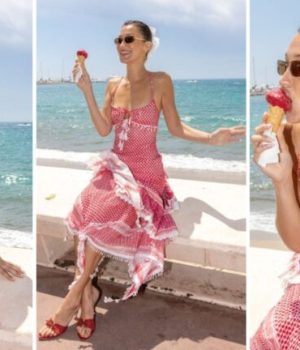 À Cannes, la top Bella Hadid, en robe keffieh hommage à la Palestine, joue avec la censure // Source : Captures d'écran Instagram À Cannes, la top Bella Hadid, en robe keffieh hommage à la Palestine, joue avec la censure // Source : Captures d'écran Instagram