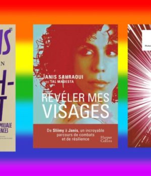 Couverture des livres "Les Liens qui empêchent", "Révéler mes visages" et "Art Queer" // Source : Éditions B42 / Harper Collins / Double Ponctuation