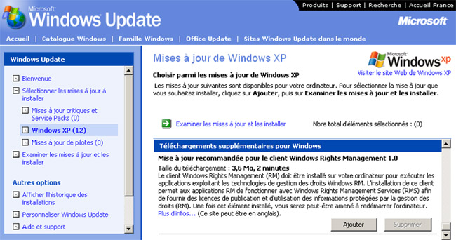Windows Update ? Les DRM sont là !