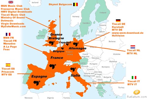 La musique en ligne se vend bien en Europe
