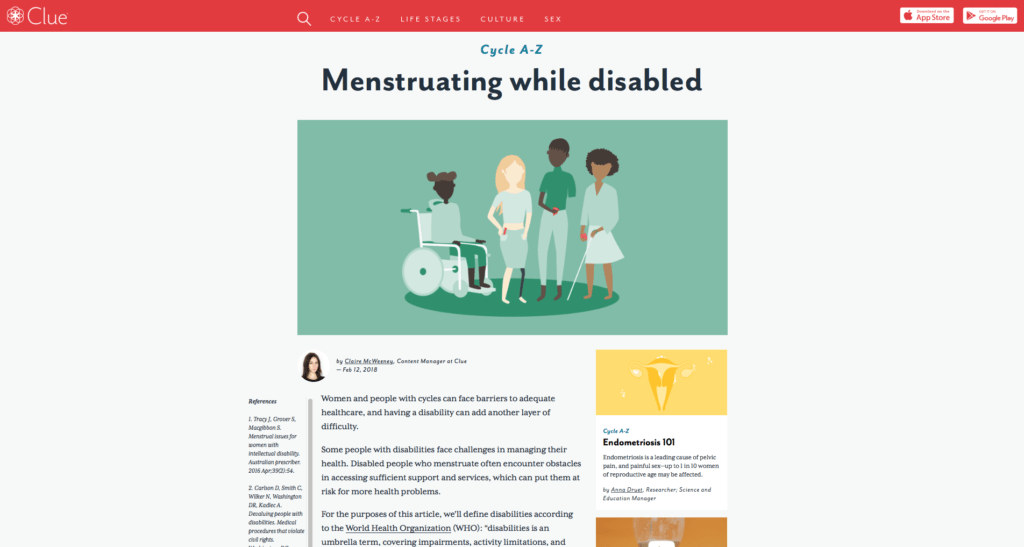 clue menstruating disable site
