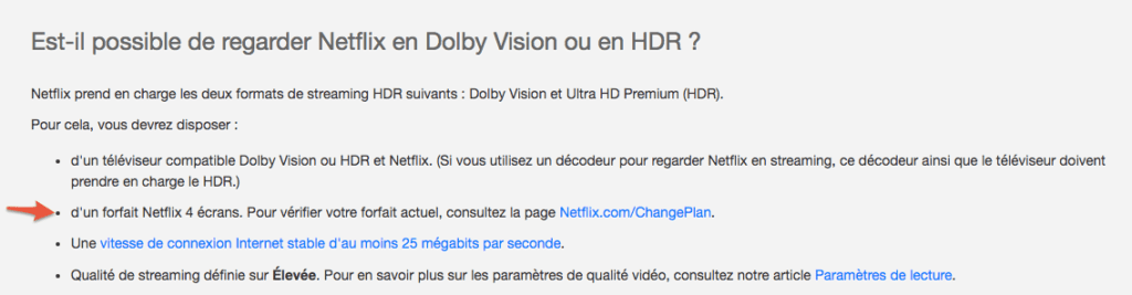 forfait netflix 4 ecrans