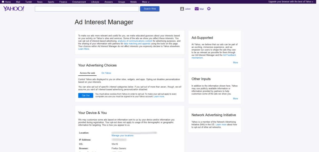 Ad Interest Manager