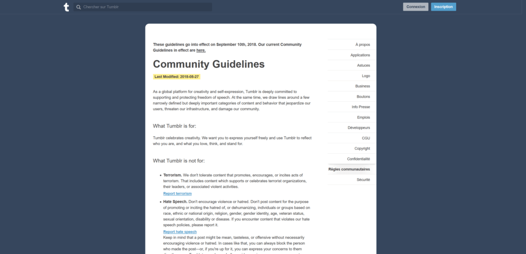 Community Guidelines Tumblr