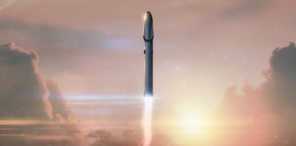 Artist&rsquo;s rendering of the Big Falcon Rocket