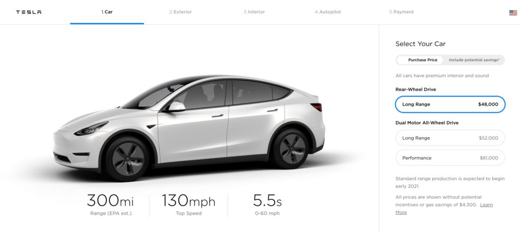 Nouveaux prix du Tesla Model Y