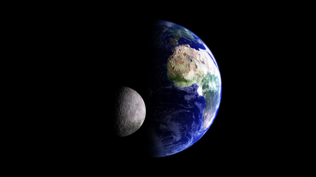 lune terre espace planete