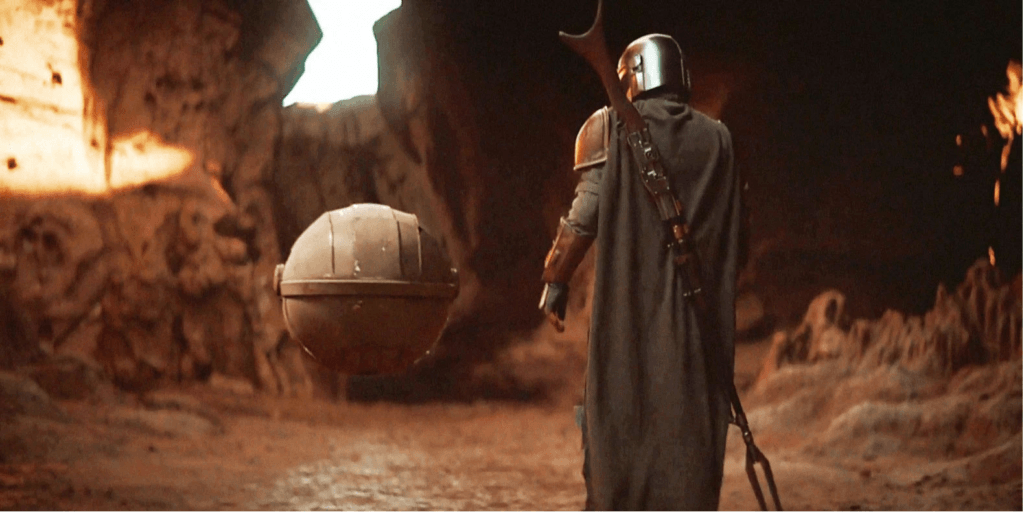 mandalorian with baby yoda