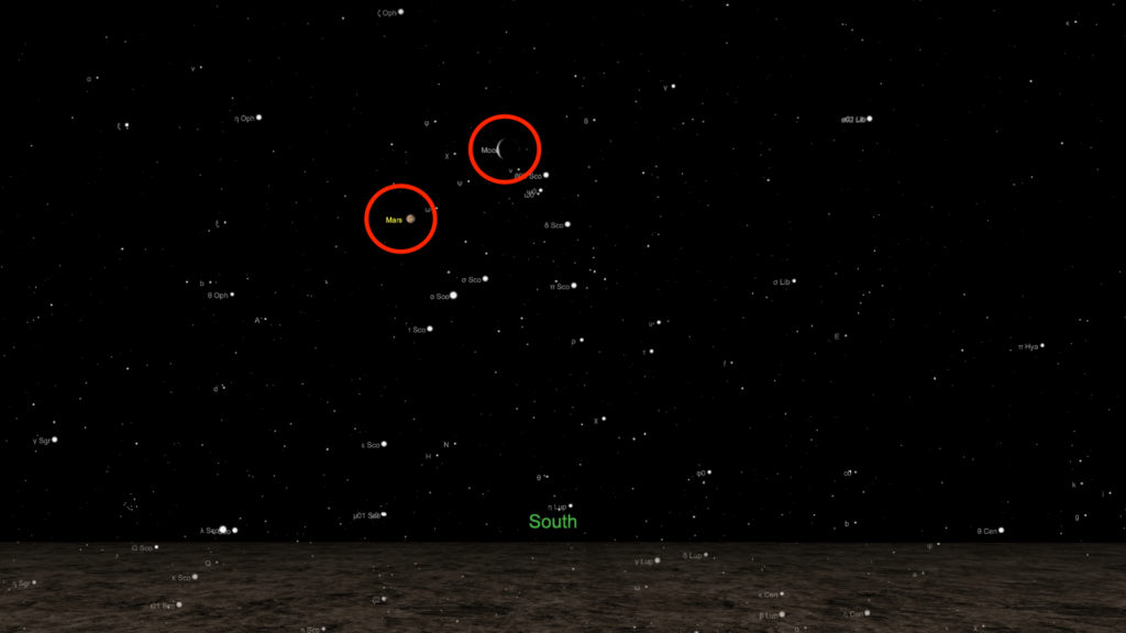 mars lune ciel 20 janvier 2020 8h