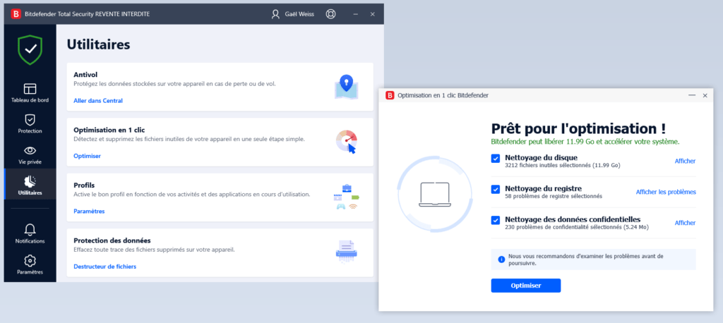 optimisation fichier bitdefender