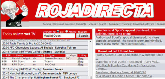 Sport en streaming le site Rojadirecta est l gal pour la justice