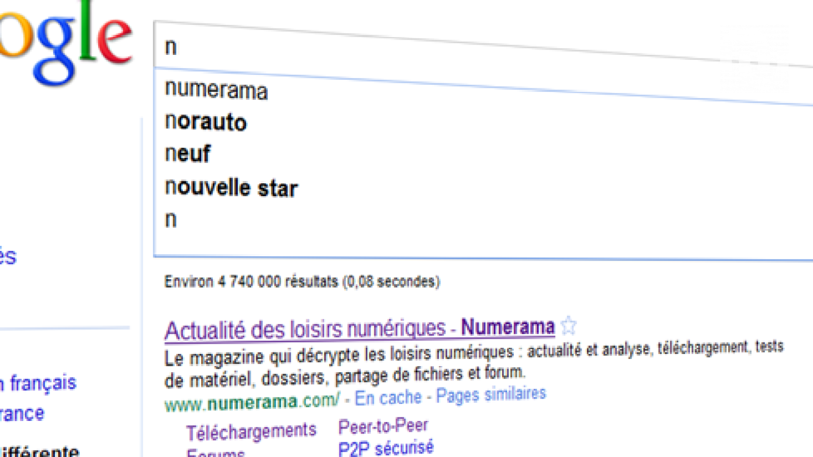 Google instant : les 26 sites champions de l'alphabet