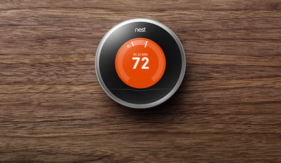 Un thermostat connecté de Nest. Un thermostat connecté de Nest.
