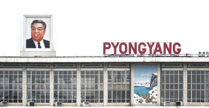 L'aéroport de Pyongyang.