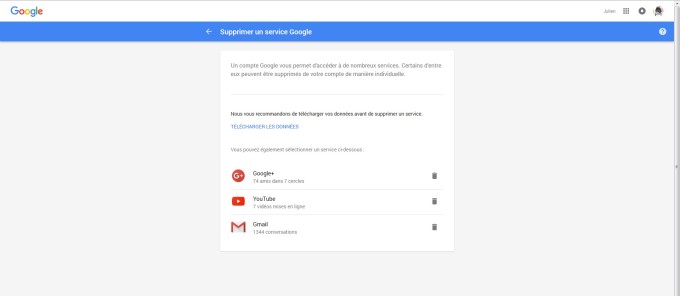 Suppression Gmail Suppression Gmail